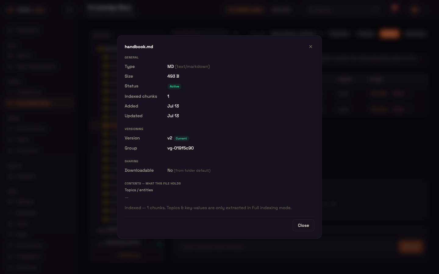 File Properties for a versioned document
