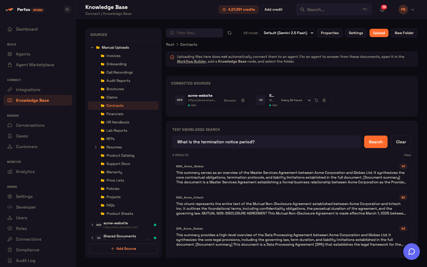 Test Knowledge Search results