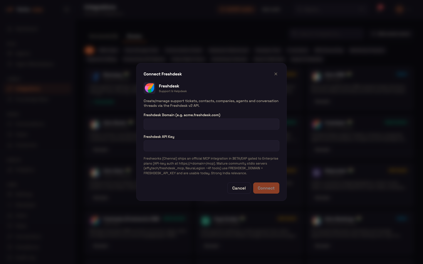 Connecting a Quick connect provider