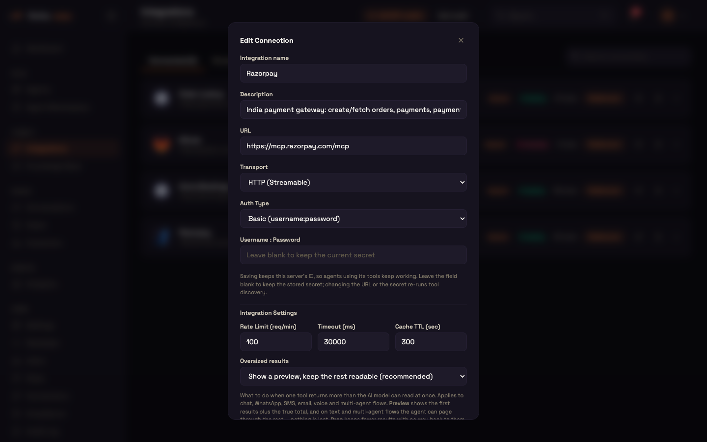 Edit Connection